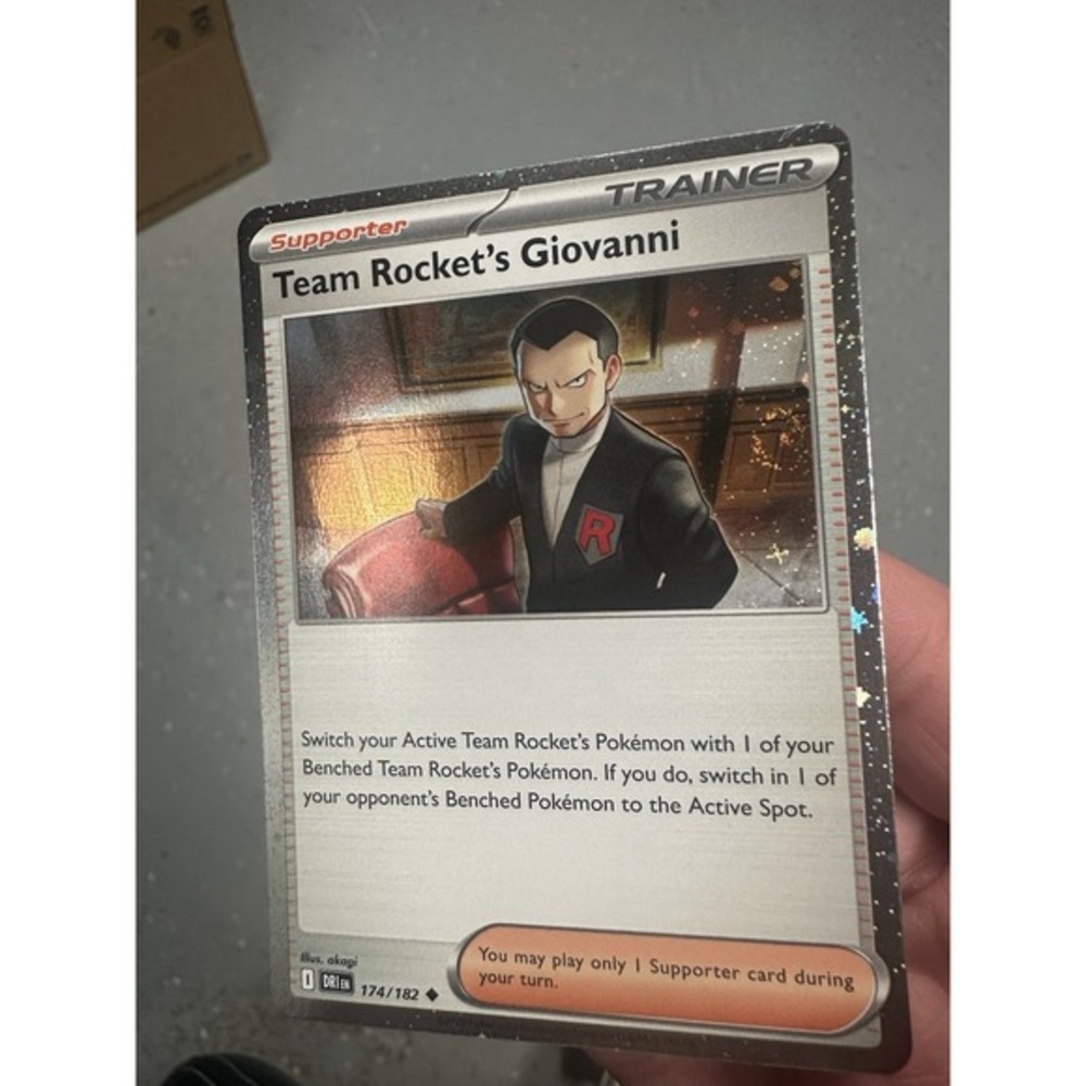 Team Rocket's‎ Giovanni FART SWIRL 🌀(Cosmos Holo) 174/182 Pokemon Cards